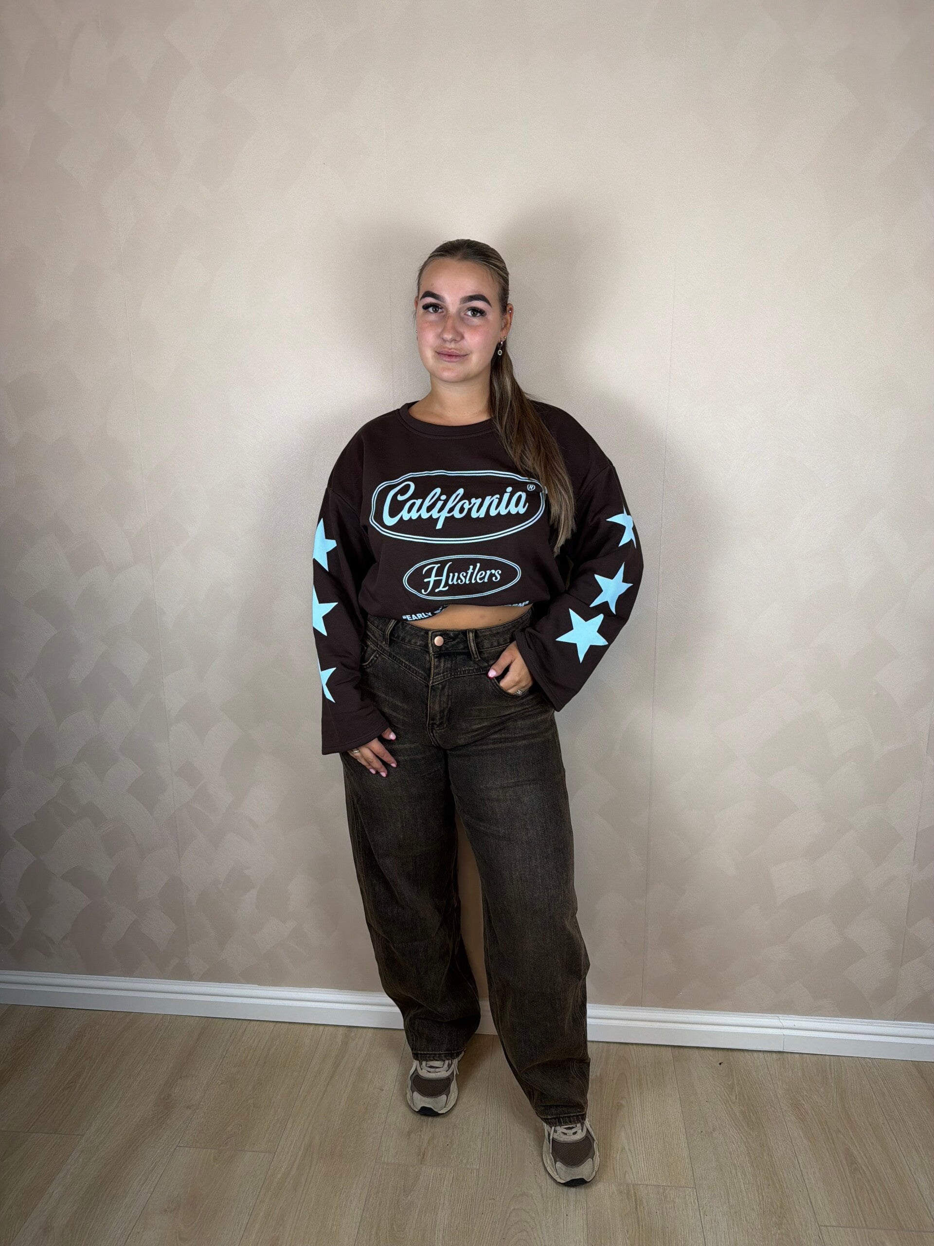 California longsleeve bruin blauw