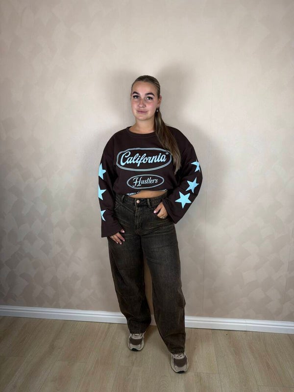 California longsleeve bruin blauw