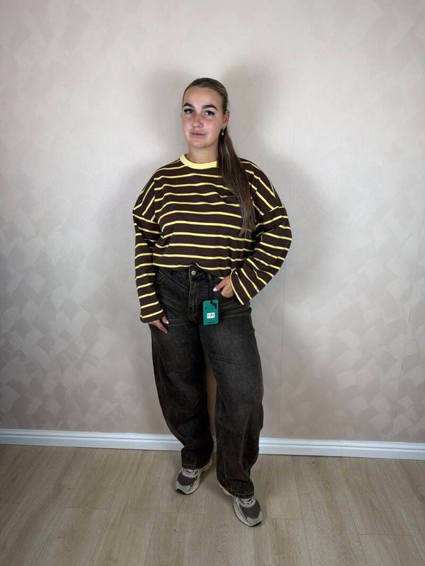 Longsleeve geel/bruin