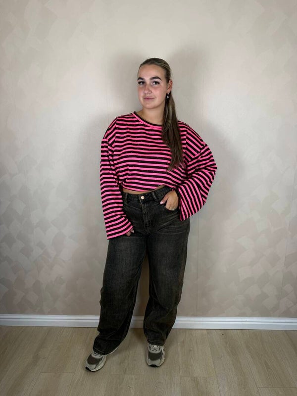 Longsleeve glitter roze