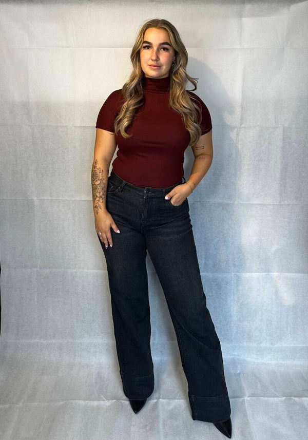 Short sleeve top bordeaux