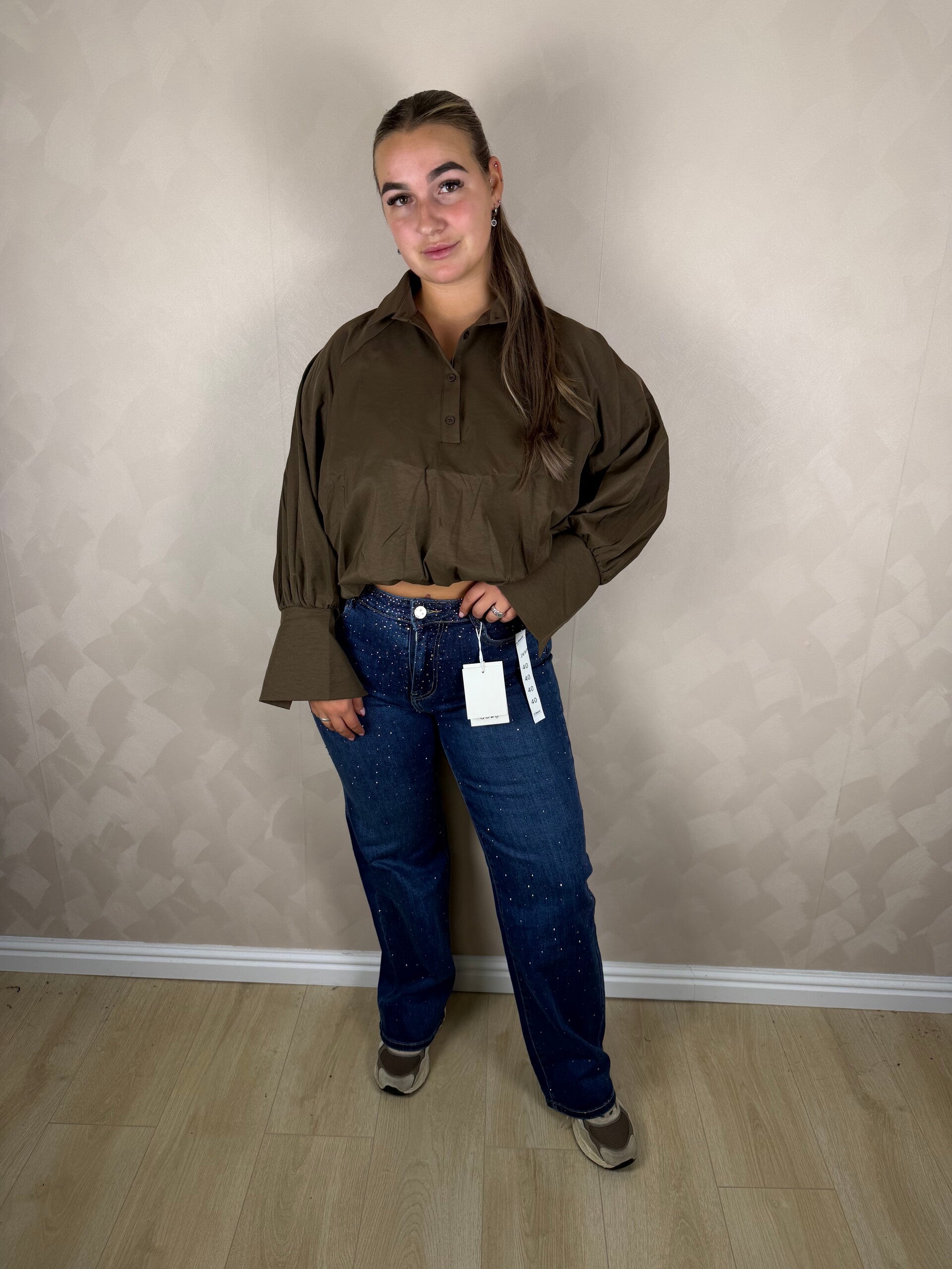 Ballon blouse brown