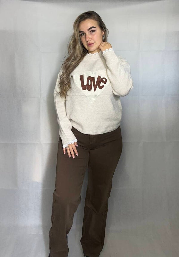 Love sweater taupe