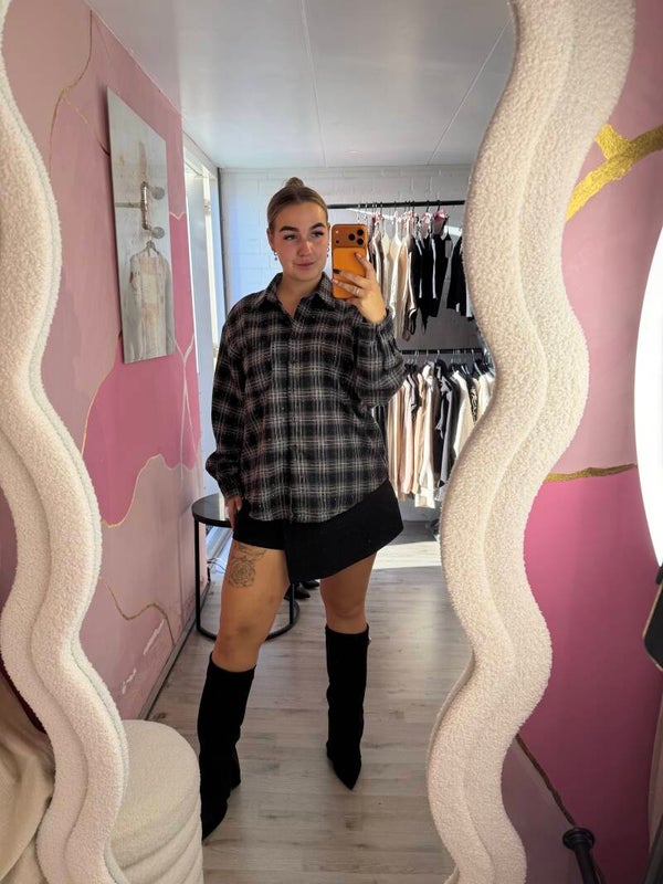 Geruite diamond blouse black