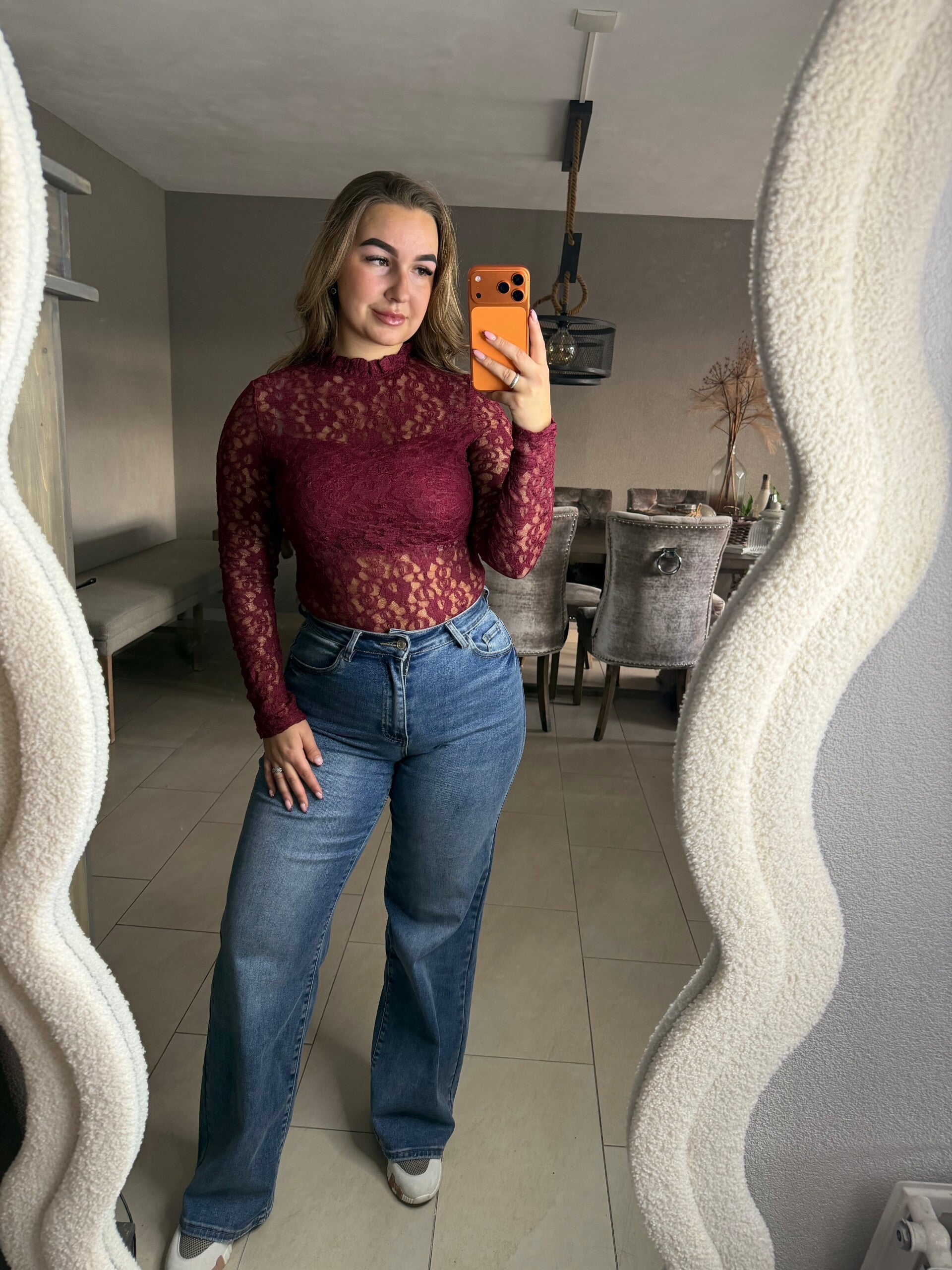 Belle lace body bordeaux