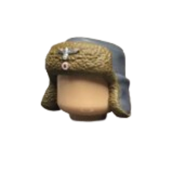 WW|| German Wehrmacht Open Ushanka (Brown - Dark Gray)