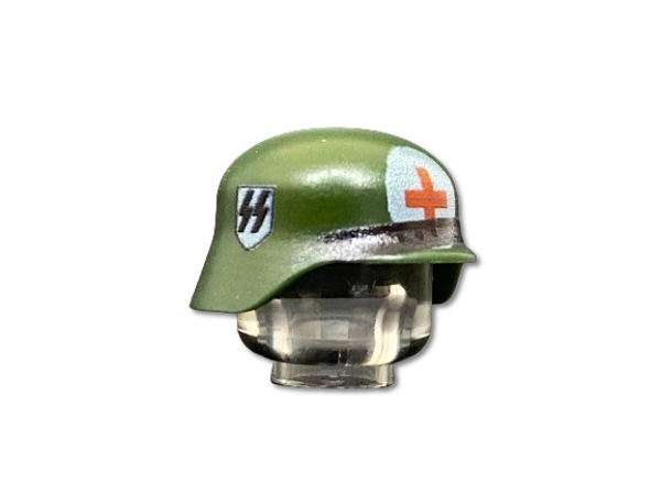 German Waffen SS 3rd Reich Medic Stahlhelm (Dark Green)