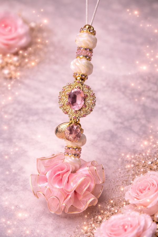Luxe Auto Spiegel Hanger – Roze & Goud