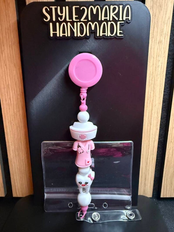 badge houder licht roze