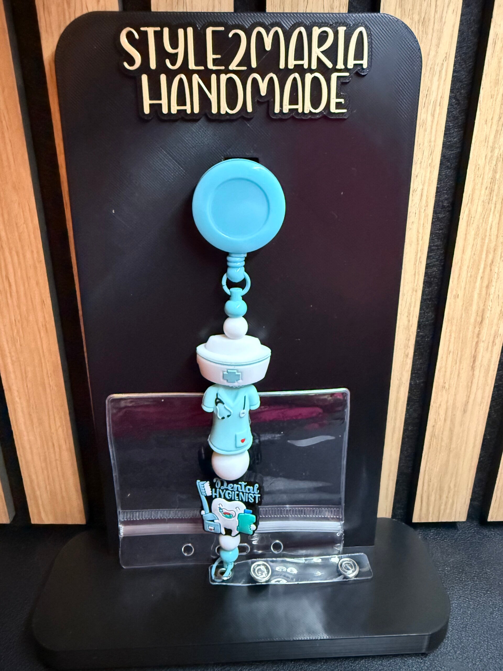 badge houder wit met blauw