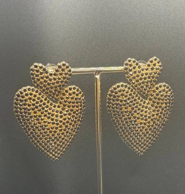 29 hart groot goud met zwart stenen