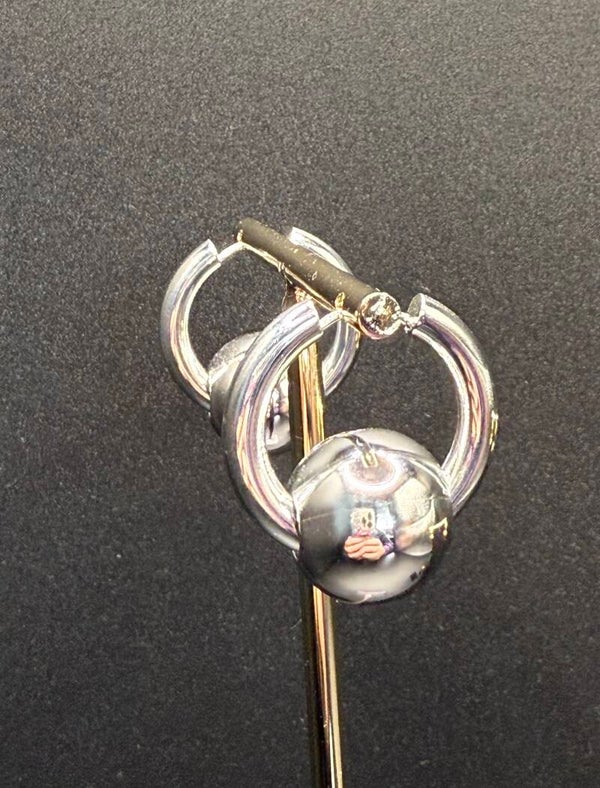 45 hoepel zilver bal