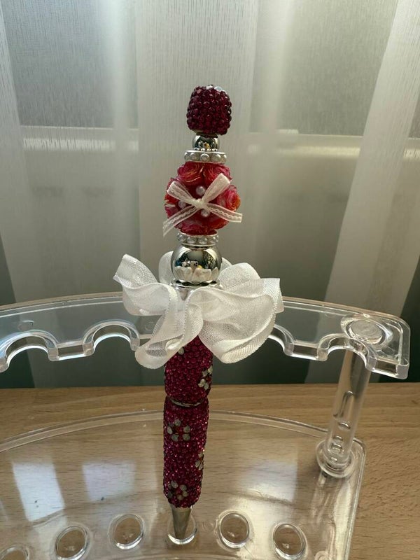 rood/ roze met bloemen