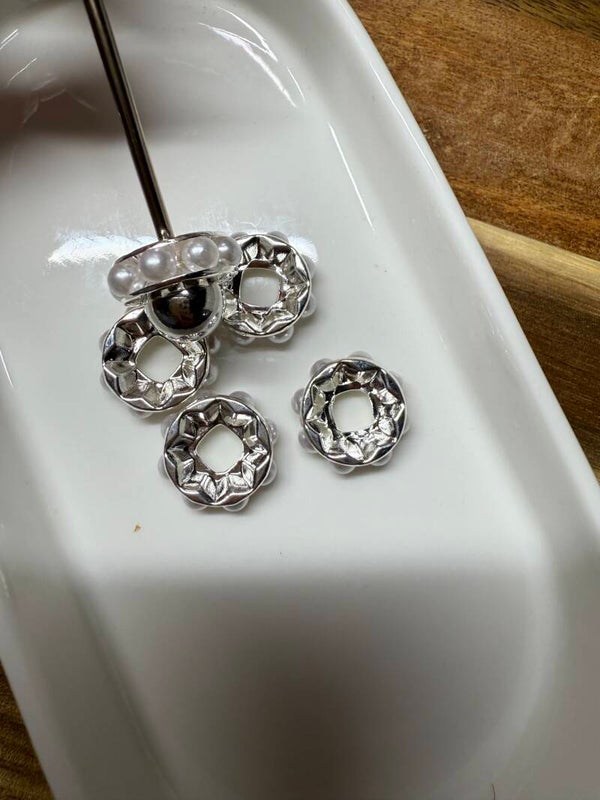 spacers zilver parel groot