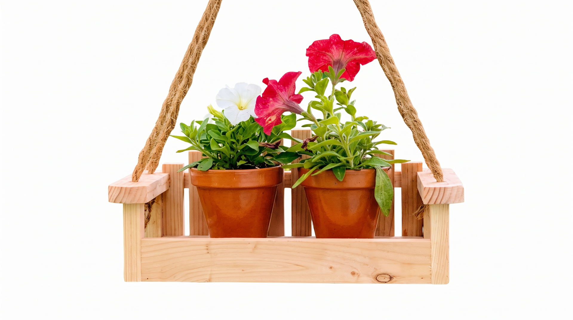 Houten hangbankje - plantenhanger - fruitschaal - volgelvoerbankje - douglas - schommelbankje - Era Wood