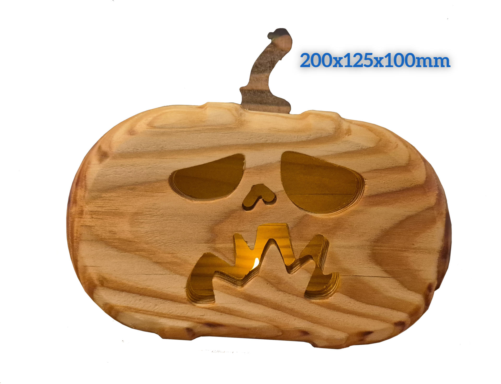 houten Pompoen SAD - jack-o'-lantern - Halloween - douglas - herfstdecoratie