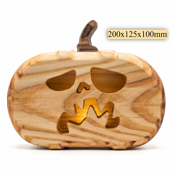 houten Pompoen SAD - jack-o'-lantern - Halloween - douglas - herfstdecoratie