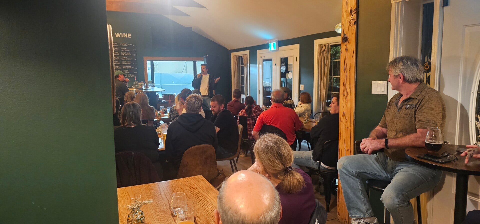 Comedy audience laughing at a Big Funny Comedy show for the Dorchester event at The Mill Pond Tap & Grill.