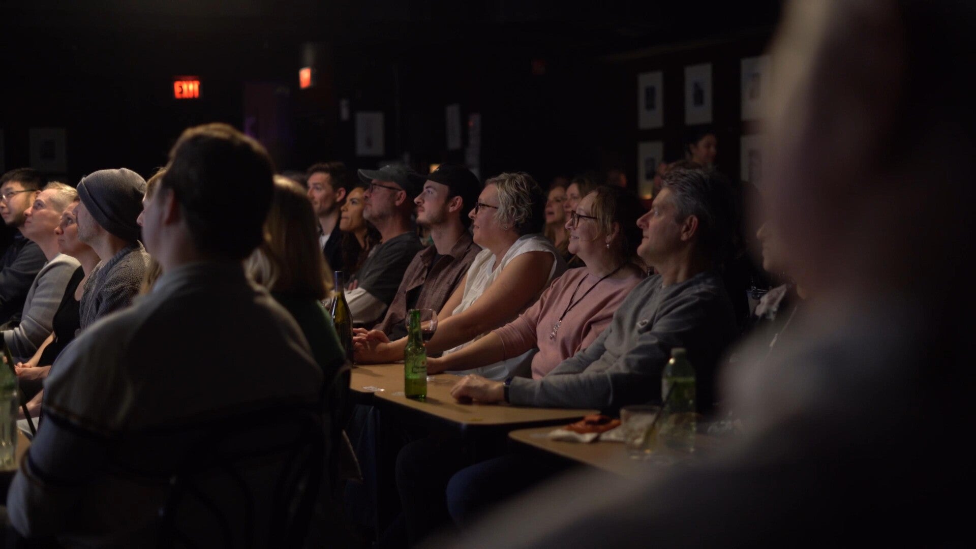 Comedy audience laughing at a Big Funny Comedy show for the Dorchester event at The Mill Pond Tap & Grill.