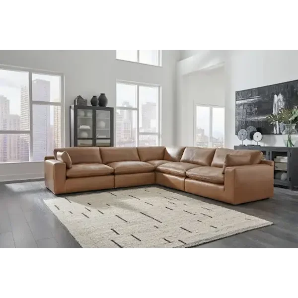 Emilia 5-Piece Leather Modular Sectional Leather,