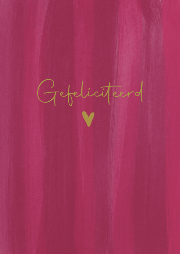 Kaart A6 - ‘Gefeliciteerd Roze’