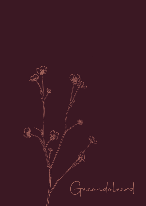 Kaart A6 - ‘Gecondoleerd’