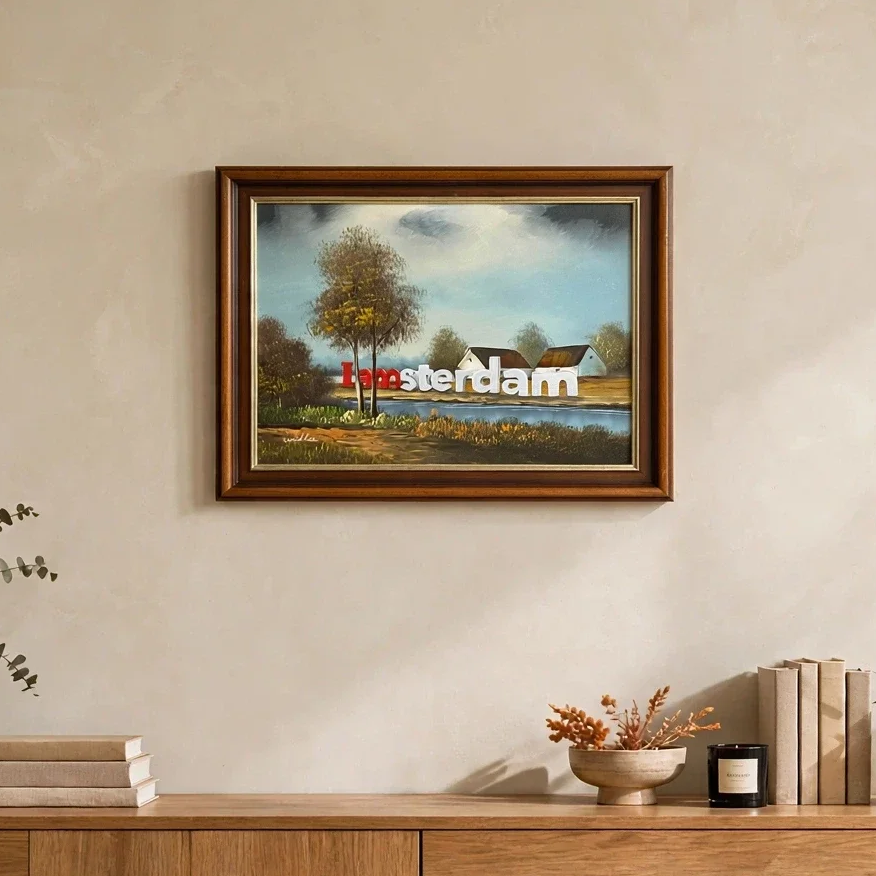 IAmsterdam, origineel upcycled vintage schilderij