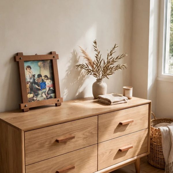 Vier Op Een Rij, origineel upcycled vintage schilderij