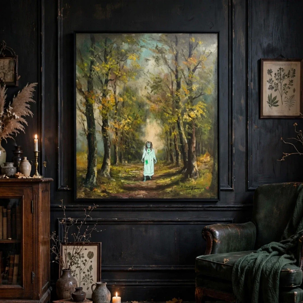 The Exorcist, origineel upcycled vintage schilderij
