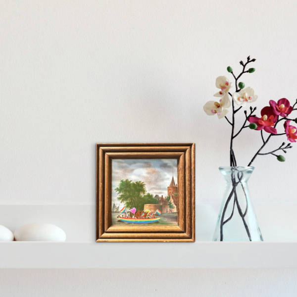Prideboat, origineel upcycled vintage schilderij
