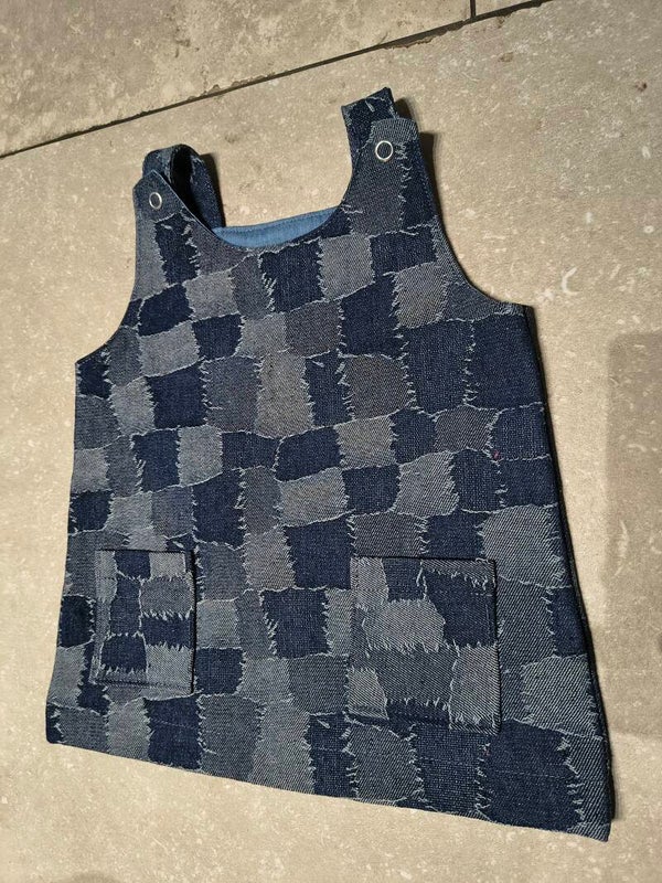 Salopette kleedje in jeans stof