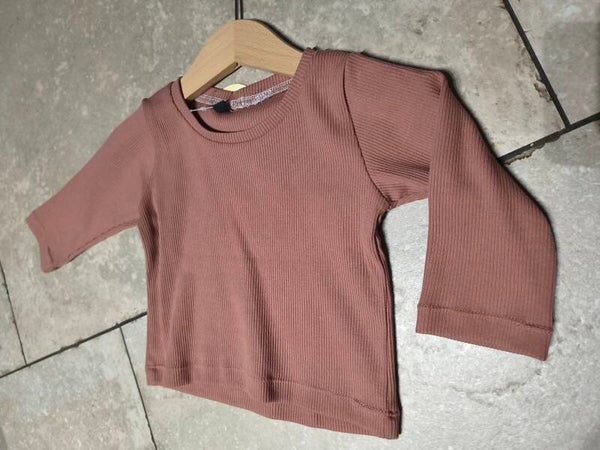 Oudroze shirt met lange mouwen