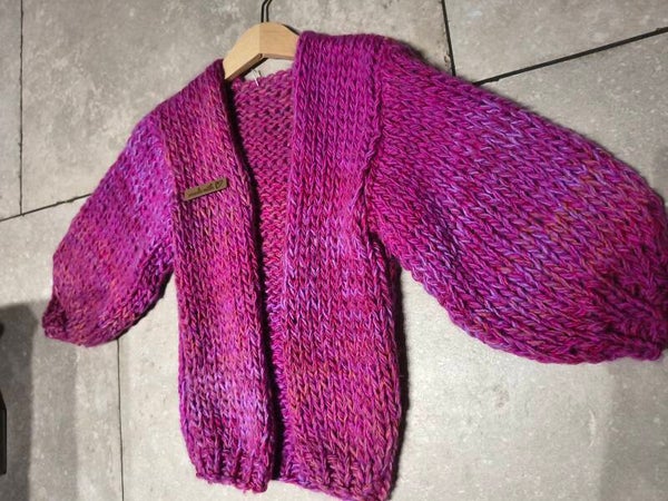 Trui gehaakt open, roze