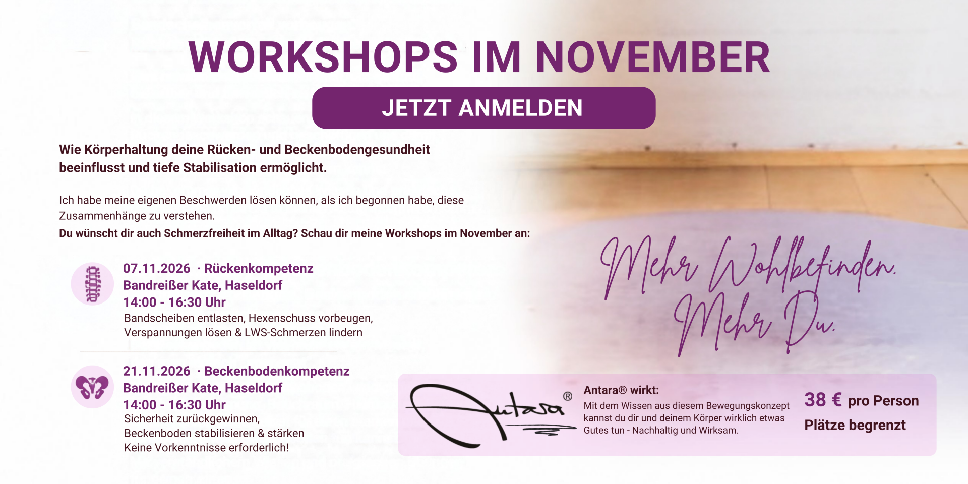 Workshopangebot in Haseldorf im November 7.11.2026 und 21.11.2026 in Haseldorf