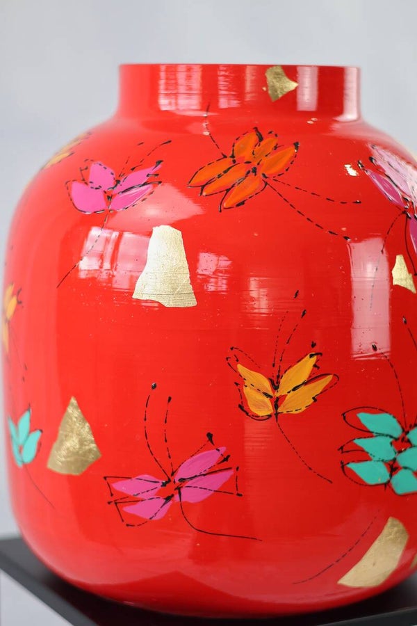 Vlinder vaas rood