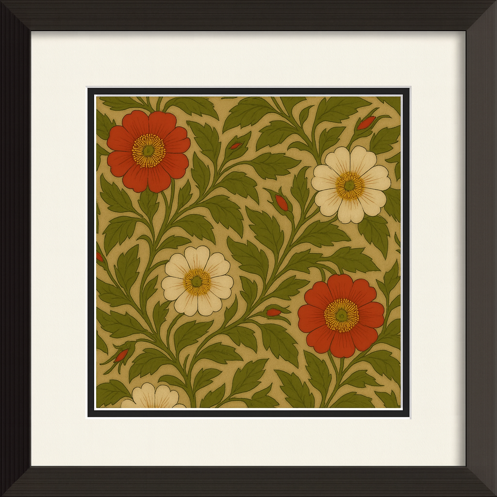 Jugendstil Collection - “Red and White Anemone“
