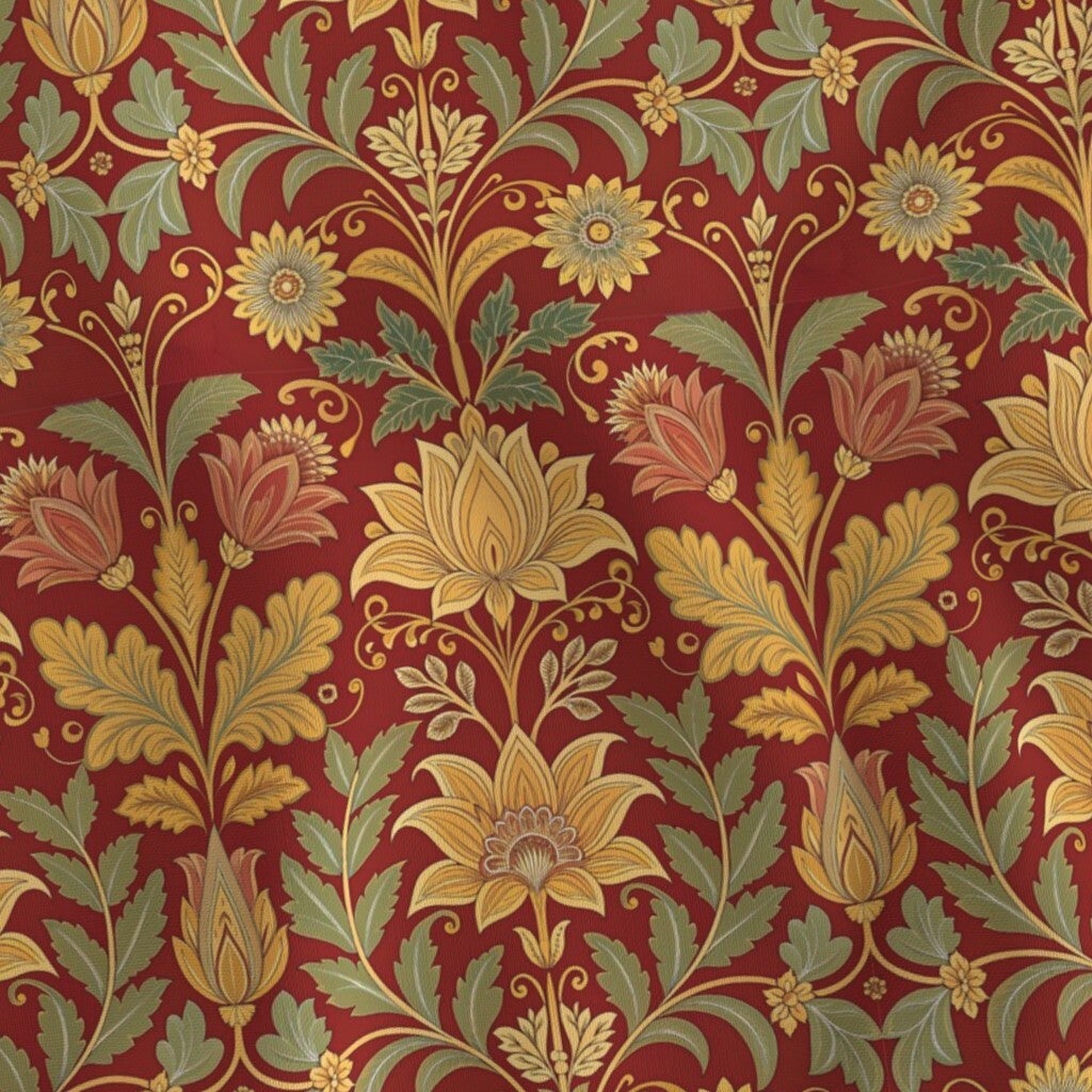 Fabric in Golden Lilies