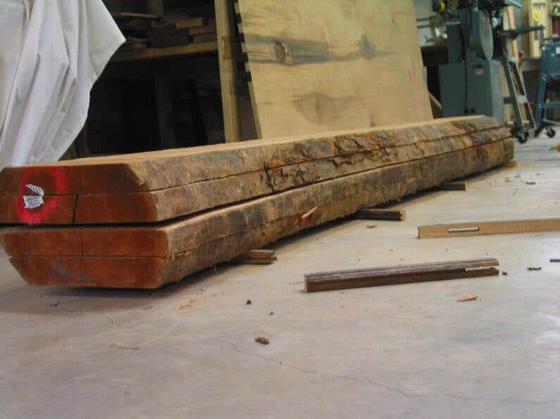 A flitch jof cherry ready to become a chair