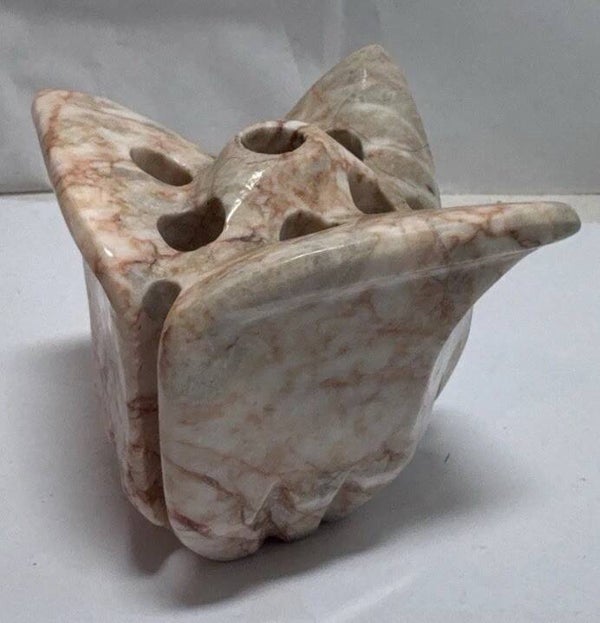 Vintage Mexican Onyx Pen Holder Desk Organizer Tecali Puebla Mexico