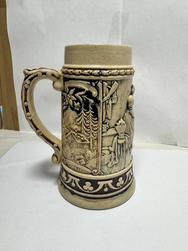 Vintage German Beer Stein Blue 5" Tall Oktober Fest Man Cave Bar No 140