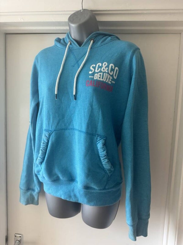 SoulCal Womens Hoodie Size 8 Turquoise Blue Pullover Hooded Sweatshirt