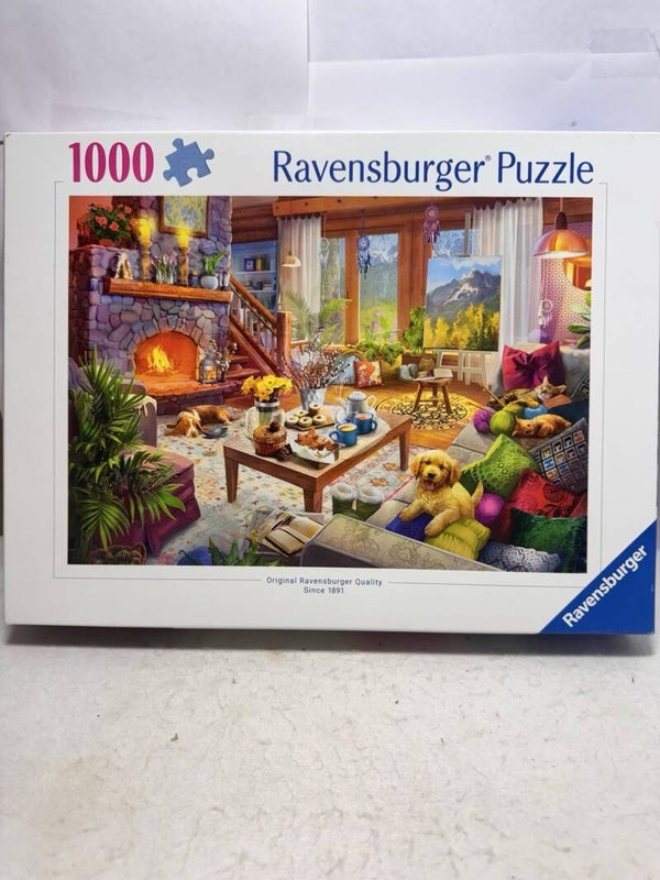 Ravensburger Cosy Cabin Jigsaw Puzzle (1000 Pieces) complete