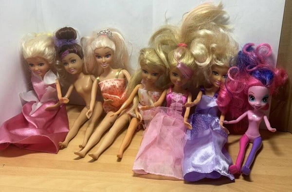 Bundle of 7 Fashion Dolls Princess Fairy Dolls Mixed Job Lot Toys