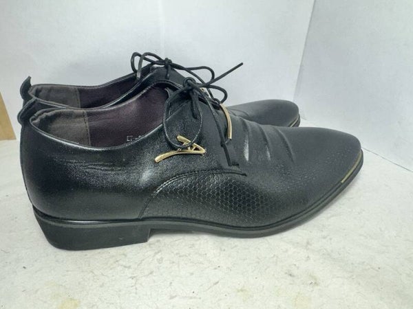 Mens Size 11 Black Faux Leather Oxford Formal Dress Business Shoes