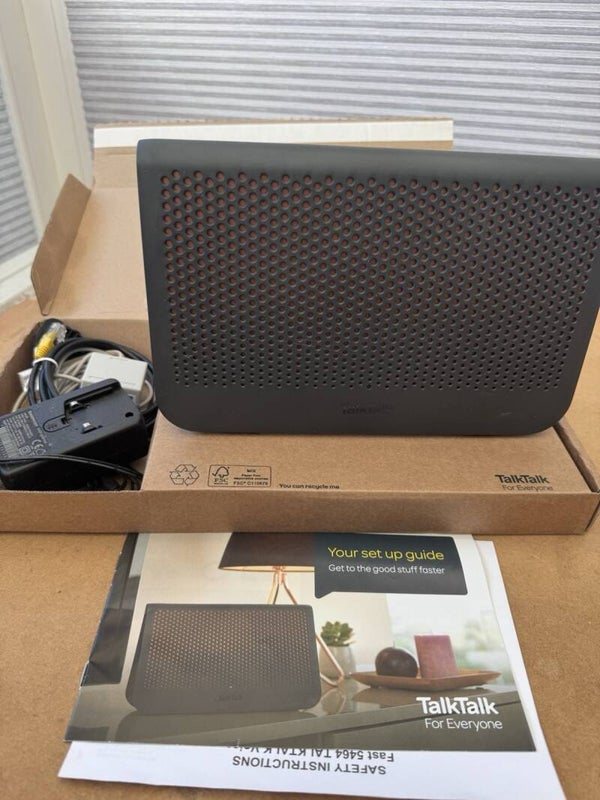 TalkTalk WiFi Hub Wireless Router Bundle Boxed Power Supply Cables Guide