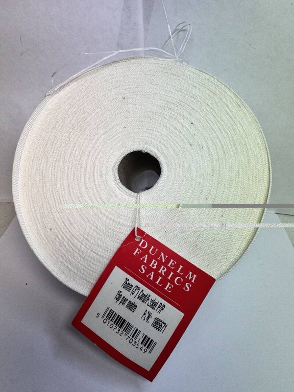 Large Roll 75mm 3in White Curtain Header Tape Pleat Tape Sewing Drapery Trim