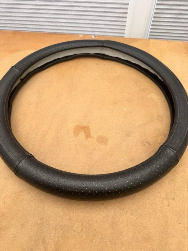 Universal 38cm Car Steering Wheel Cover Sports Leather Anti-Slip Covers Black UK