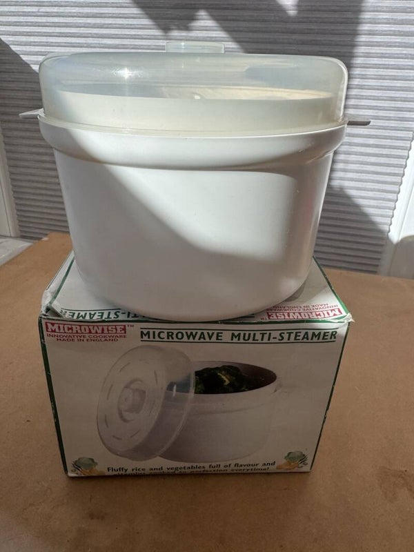 Vintage Microwise Microwave Multi Steamer Rice Vegetable Cooker Boxed