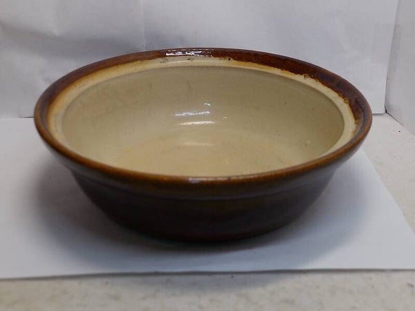 Vintage Studio Pottery Stoneware Bowl Brown Treacle Glaze Rustic Serving Bowl