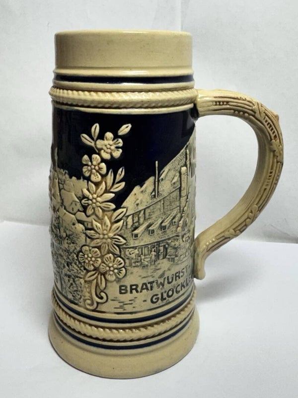 Vintage German Beer Stein Blue 5" Tall Wekara Oktober Fest Man Cave Bar
